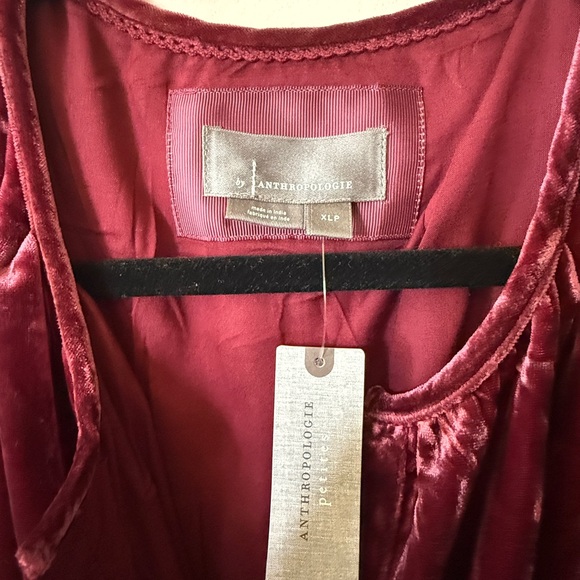 Anthropologie Velvet Midi Dress in dark pink - Picture 3 of 5